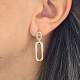 Elaine Elongated Oval Paper Clip Earrings