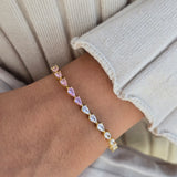 Peachy Pink Pear Tennis Bracelet