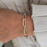 Paperclip Powder Blue Enamel Bracelet