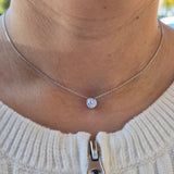 Bezel Solitaire cz Necklace