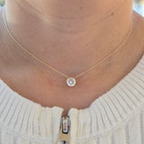 Bezel Solitaire cz Necklace