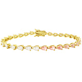 Peachy Pink Pear Tennis Bracelet
