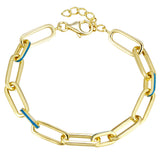 Paperclip Powder Blue Enamel Bracelet