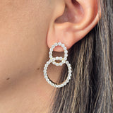 Double Halo Drops Earrings