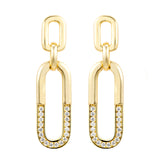 Elaine Elongated Oval Paper Clip Earrings
