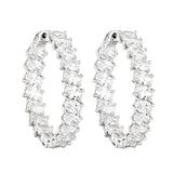 Oval Shape CZ Round Hoops