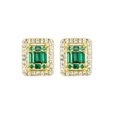 Green Rectangular Studs