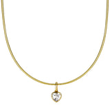 Heart Bezel Snake Necklace