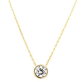 Bezel Solitaire cz Necklace